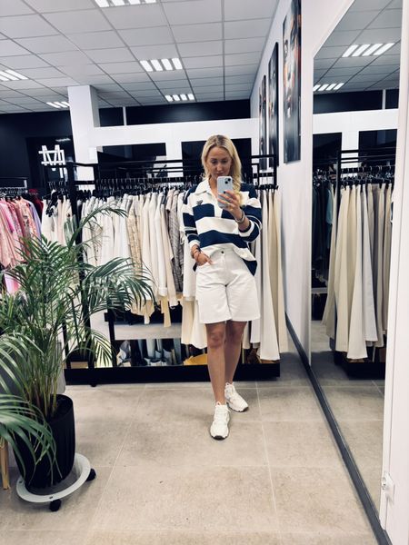 BAWEŁNIANA BLUZA W PASKI Z KOŁNIERZEM