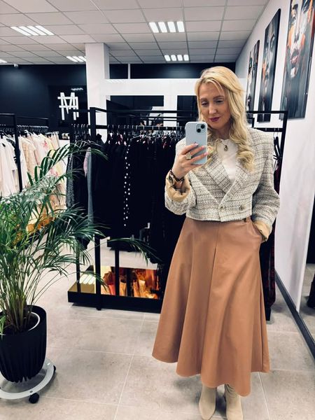 Spódnica midi z eko-skóry